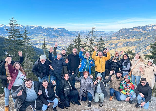 Gruppenbild des GEMAtech Firmenausflug nach Bad Hindelang