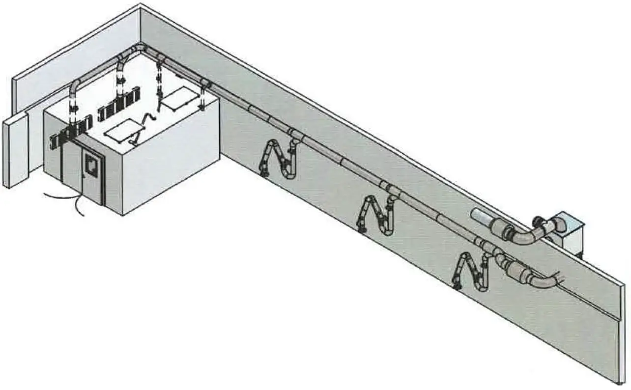 Planzeichnung der Schleifarbeitsplätze von GEMAtech in einem Referenzprojekt