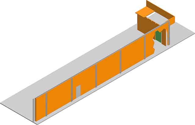 Planzeichnung einer Schallschutzwand von GEMAtech